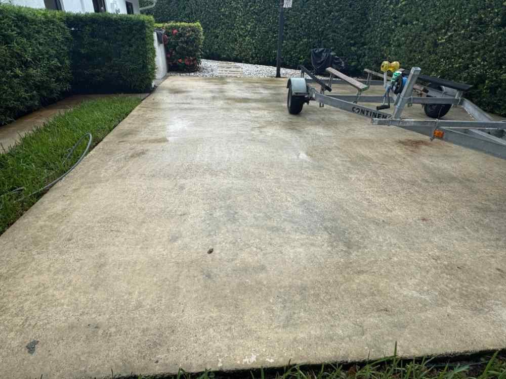 Driveway after pressure washing